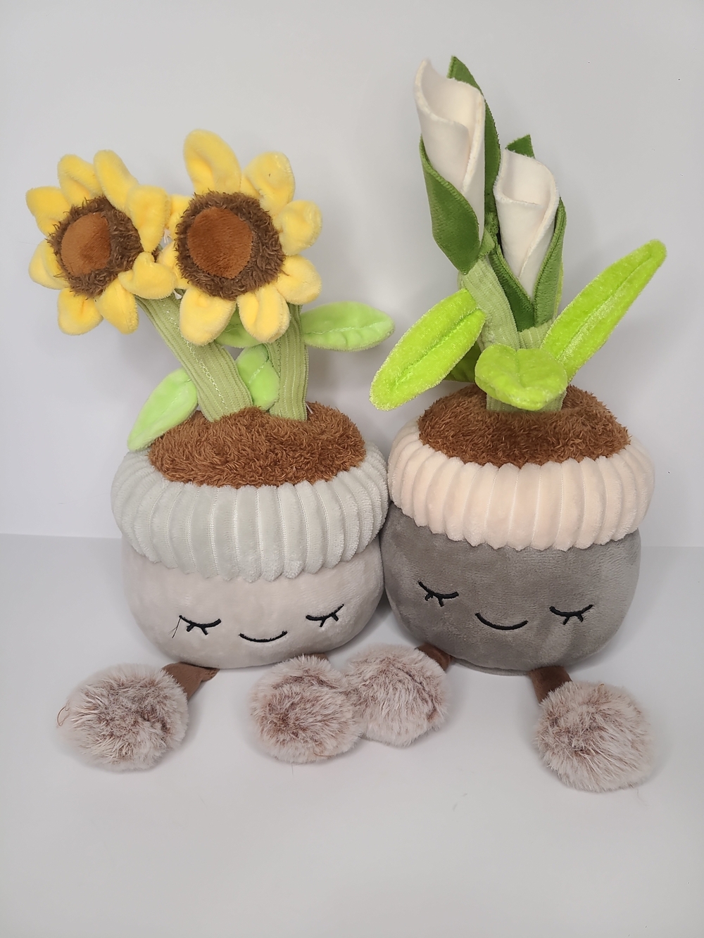 Greenhouse By Russ Potted Plant Plush Set Cala Lily & Sunflower